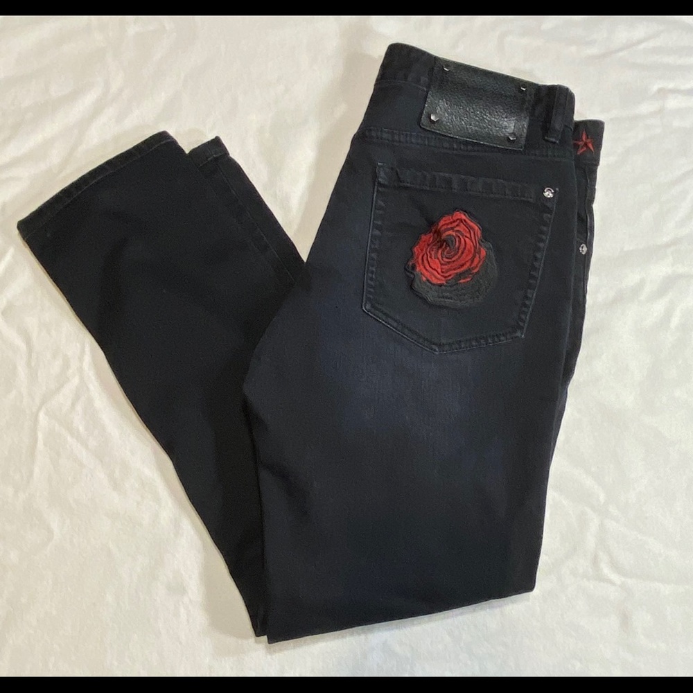 Orrindenton Distressed Black Skinny Jeans  33x29.